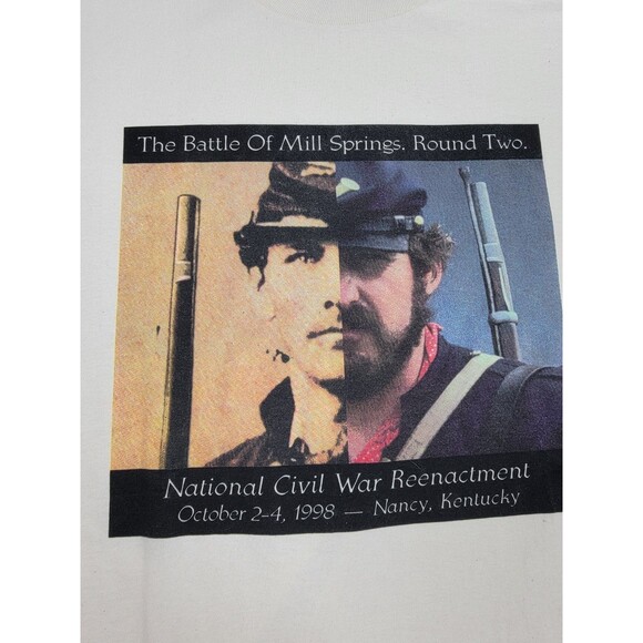 Vintage Civil War Shirt Mens 2XL White Reenactment Soldier Union Confederate USA - Picture 3 of 8